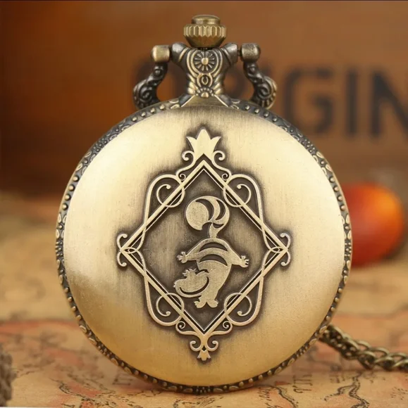 Alice in wonderland pocket watch with clock charm! - Picture 3 of 7